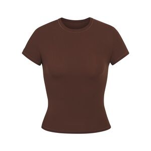 SKIMS Fits Everybody Short Sleeve Tee Cocoa Size S